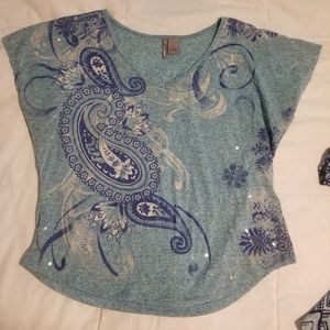 Blue paisley shirt